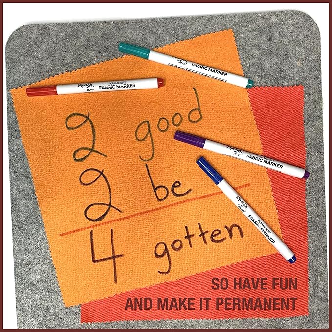 Madam Sew Fabric Markers – Set of 12 Permanent Fabric Marker Set for Clothes, Crafts, Shoes & Canvas – No Bleed, Fine Tip, Non Toxic Pens for DIY & Laundry Marking