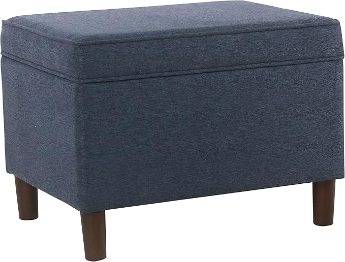 Home Decor | Dinah Collection Modern Storage Ottoman | Ottoman with Storage for Living Room & Bedroom (Navy)