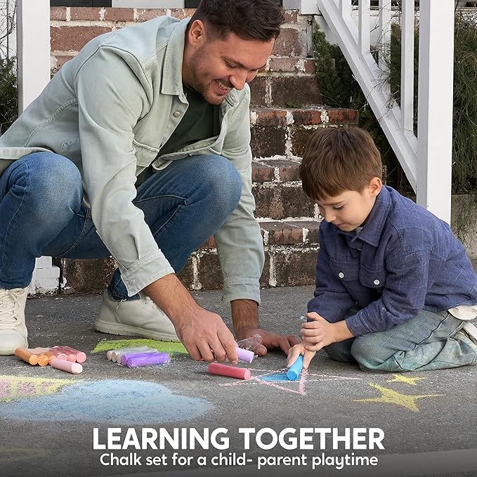 JOYIN 30 PCS Sidewalk Chalks for Kids, 10 Colors, Non-toxic Jumbo Washable Colored Chalk for Toddlers 1-3, School Supplies, Classroom Must Haves, Gift for Kids