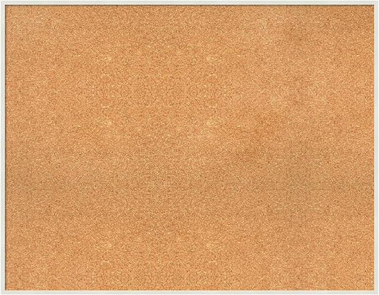Amanti Art Natural Cork Board for Wall, 29x37 Vision Board with White Frame, Large Corkboard Office Decor for Home Organization, Modern Corkboard Pinboard to Display Items for Home Organization in