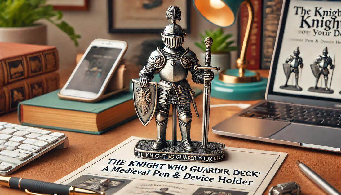 The Knight Who Guards Your Desk: A Medieval Pen & Device Holder
