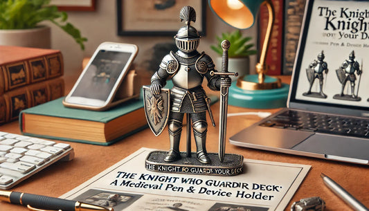 The Knight Who Guards Your Desk: A Medieval Pen & Device Holder