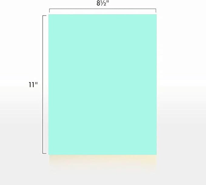 Colored Copy Paper, 20 LB (75 GSM) 8.5 X 11, 500 Sheets (Turquoise)