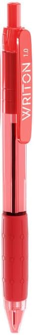 Writon Retractable Ballpoint Pens, Comfort Grip, 1.0mm Medium Point, Red Ink, 24 Pack