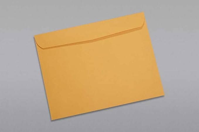 Limited Papers (TM) Booklet Envelopes, (Open Side) Brown Kraft, Gummed Seal, 28 Pound, Heavyweight, For Mailing And More. (1000, 9.5 x 12)