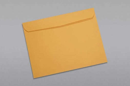 Limited Papers (TM) Booklet Envelopes, (Open Side) Brown Kraft, Gummed Seal, 28 Pound, Heavyweight, For Mailing And More. (50, 10 x 13)