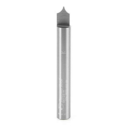 Amana Tool 56125-M Solid Carbide Point Cutting Roundover 3mm R x 6mm D x 8mm CH x 6mm SHK x 50mm Long Router Bit for Beadboards