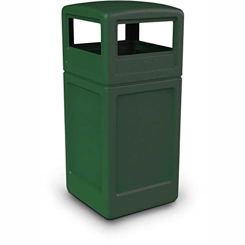 Commercial Zone-73295399 PolyTec 42 Gallon Square Waste Container with Dome Lid Color: Green