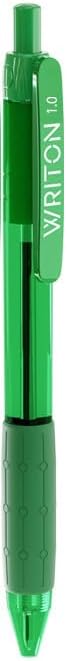 Writon Retractable Ballpoint Pens, Comfort Grip, 1.0mm Medium Point, Green Ink, 24 Pack