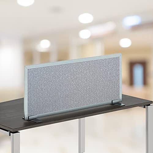 OBEX Acoustical Free Standing Privacy Screen, Cubicle Accessories Desk Privacy Panel, Desk Dividers for Office, Office Furniture Partitions Portable Sound Proof Dividers, 12" x 24", Overcast