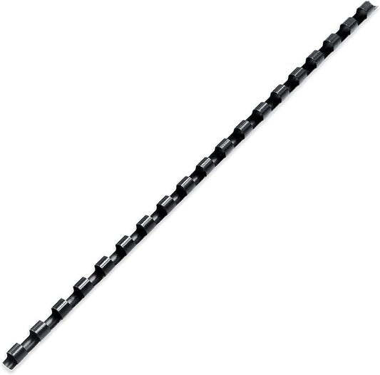 Binditek 200 Pack Plastic Binding Comb Spines, 1/4 Inch Diameter, 25 Sheet Capacity, for Letter Size, Black, for Students and Coworkers