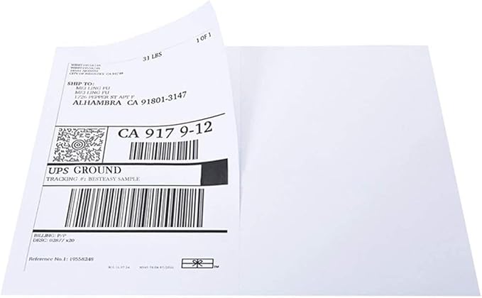 BESTEASY Round Corner Half Sheet Self Adhesive Shipping Labels for Laser and Ink Jet Printers, White Blank (2000 Sheets, 4000 Labels)