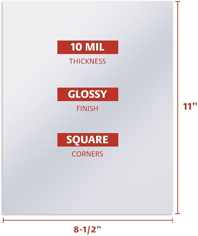 TruBind Binding Covers for Reports and Presentations - Crystal Clear PVC - 10 Mil Thick - Letter Size - 8 1/2 inch x 11 inch - Square Corners - No Tissue Interleaving - 100/Bx (CVR-10ASN)