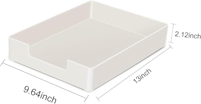 Desk Letter Tray, 2PCS A4 Size Plastic Stackable File Document Organizer, Office Desktop File Paper Holder, Book Storage Rack,Anti-Skid Stacking Support for Office Supplies (White)