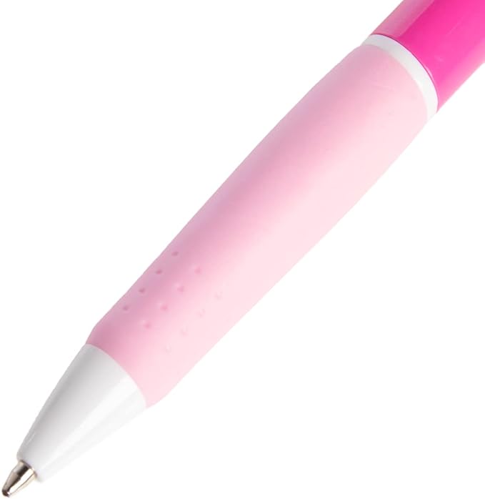 Simply Genius Pink Pens - 100 Count, Retractable Ballpoint, Black Ink - Pink Pens for Writing, Journaling, School & Office Supply