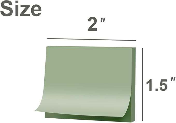 (50 Pads) Sticky Notes 1.5x2, Vintage Colors, 10 Colors Self Sticky Notes, Sticky Pads, Recyclable, Self-Stick Pads, Easy to Stick for Home, Office, Notebook