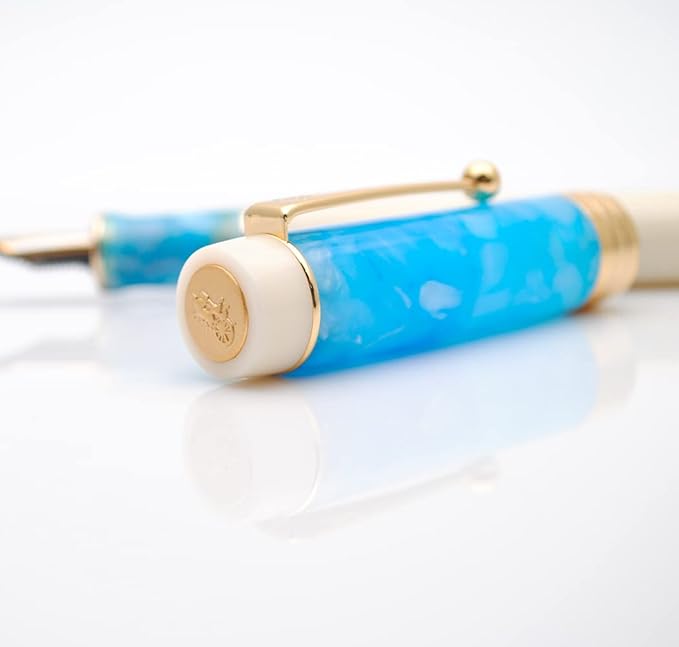 JINHAO 100 Fountain Pen with Ink Converter (Medium Nib 0.7mm, Sky Blue-A)