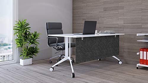 OBEX Modesty Desk PET Privacy Screen Acoustic Sound Absorbing Panel Ideal for Reception, Student Table or Office Cubicles Workstations, 12" x 42", Shadow