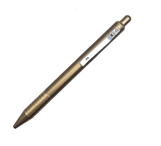 Everyman Grafton Full Click Refillable 0.7mm Ball Point Pen, Military | Sleek Anodized Aluminum EDC Pen with Deep Grooved Grip | Smooth Writing Pocket Pen for Office, Travel, Gifting & Daily Use