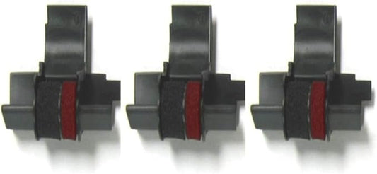(3 Pack) COMPUMATIC Compatible/Replacement Calculator Ink Roller, Black/Red IR-40T, for Casio HR-300RC HR-200RC HR-170RC HR-150RC HR-100RC HR-100TM HR-150TM and More