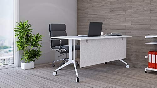 OBEX Modesty Desk PET Privacy Screen Acoustic Sound Absorbing Panel Ideal for Reception, Student Table or Office Cubicles Workstations, 12" x 42", Stone