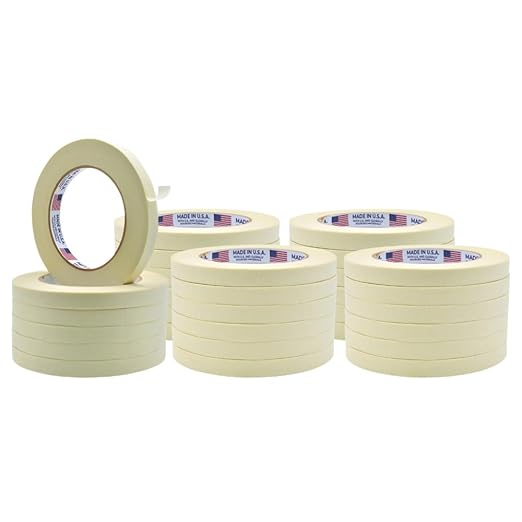 WOD MT5 Utility Grade Masking Tape, 3/8 inch x 60 yds. (Pack of 96) for Home or Office air-Dry Painting, Labeling, & Packing. Leaves no Residue