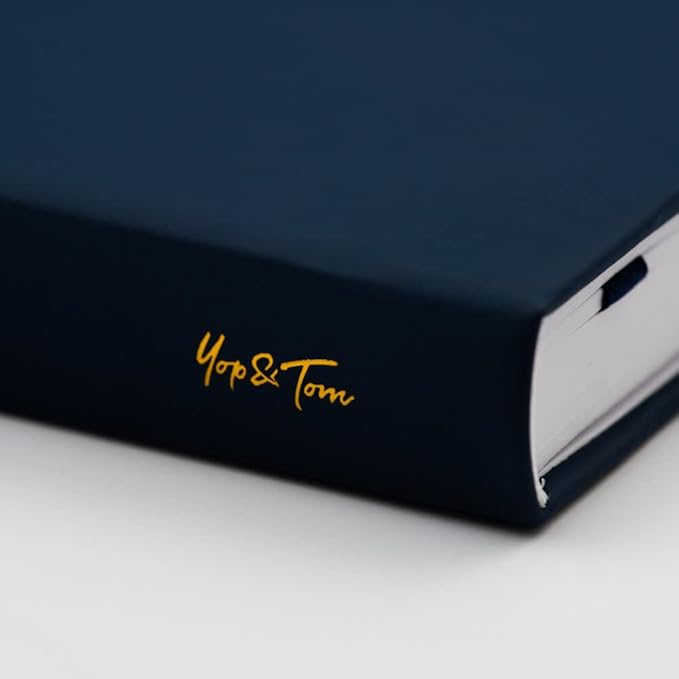 Yop & Tom Bullet Dotted Journal (A5) - Dandelion - Dot Grid Notebook With Extra Thick Paper (160 GSM) - Midnight Blue