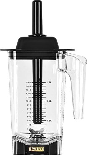 OmniBlend Omni-Q Commercial Blender with Full Sound Enclosure Shield, Quiet Heavy Duty 3-Speed, Self-Cleaning, Includes Multifunctional 2-in-1 Wet Dry Blades, 1.5 Liter Jar (Black)
