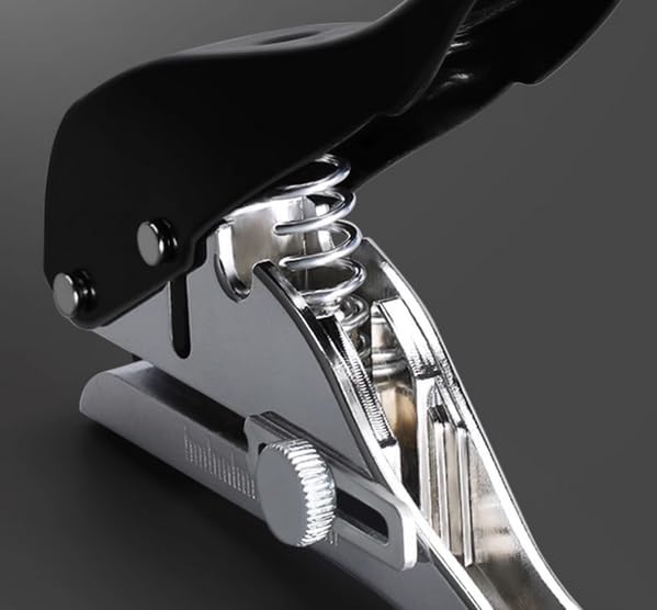 5/16 inch-8mm Heavy Duty Hole Puncher Round Single Hole Punch Badge Hole Punch Paper Punch Portable Hand Held Long Hole Puncher for Craft Paper Plastic Cardboard Business Card Photos-Black