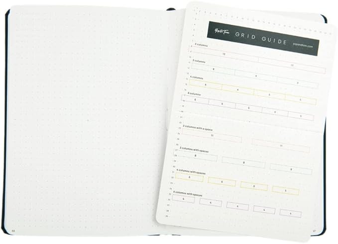 Yop & Tom Bullet Dotted Journal (A5) - Dandelion - Dot Grid Notebook With Extra Thick Paper (160 GSM) - Midnight Blue