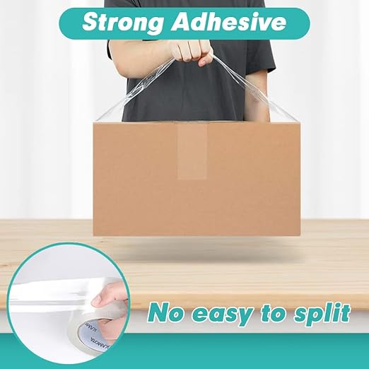 KAMOTA Packing Tape, 24 Rolls Heavy Duty Clear Packaging Tape for Shipping Packaging Moving Sealing, 2 inches Wide, 65 Yards Per Roll, Total 1560 Yards with 4 Dispensers