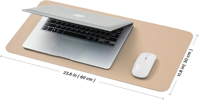 Cork Apricot Desk Mat - Dual-Sided Desk Pad for Office and Home - Desk Organization and Accessories - Ideal for Large Mouse Pad and Desk Mats on Top of Desks(23.6"x 11.8")