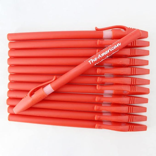 ezpencils - Personalized - Solid Red Colored body with a white Silicone Gripper - Willowy Pens - Free Personalization
