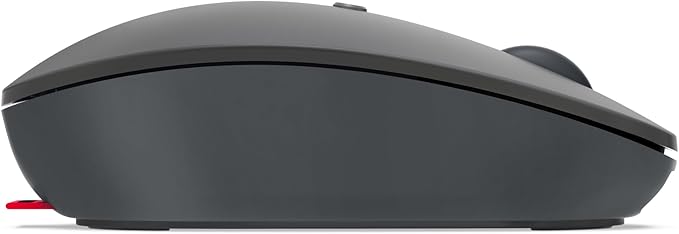 Lenovo Go USB-C Essential Wireless Mouse, 2.4 GHz Nano USB-C Receiver, Adjustable DPI, Rechargeable Battery, Ambidextrous, GY51C21210, Grey
