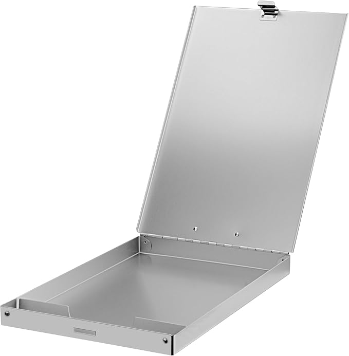 ZCZN Aluminum Clipboard with Storage, 4 Pack Recycled Metal Clipboard Box, Form Holder, Suitable for School, Office, Jobsite or Medical Staff, 9.25 x 13.78 Inches, Silver