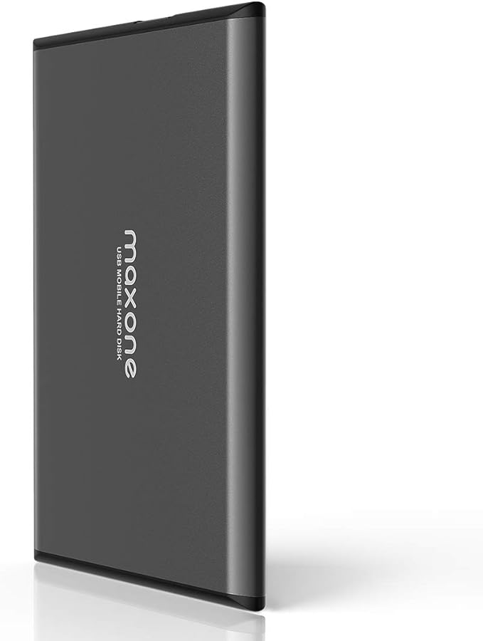 Maxone 500GB Ultra Slim Portable External Hard Drive HDD USB 3.0 Compatible with PC, Laptop, Charcoal Grey