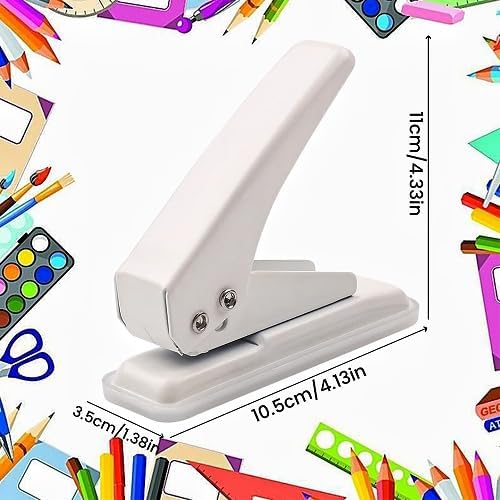 Single Hole Punch, 40 Sheets Punch Capacity Hole Puncher Heavy Duty Hole Puncher Single Small Hole Punch One Hole Puncher for Crafts Paper Cards Tags Scrapbook-1/4 inch Hole, Blue