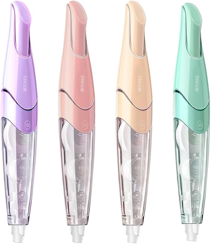 White Correction Tape, Retractable Refillable Correction Tape, With Smooth Pull Out Tape Applicator, Aesthetic Cute Correction Pen for Office Supplies