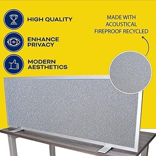 OBEX Acoustical Free Standing Privacy Screen, Cubicle Accessories Desk Privacy Panel, Desk Dividers for Office, Office Furniture Partitions Portable Sound Proof Dividers, 18" x 24", Overcast