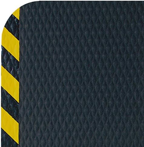 American Floor Mats Hog Heaven Premium 7/8" Black & Yellow Border 3' x 5' Nitrile Backed Anti-Fatigue Comfort Mat