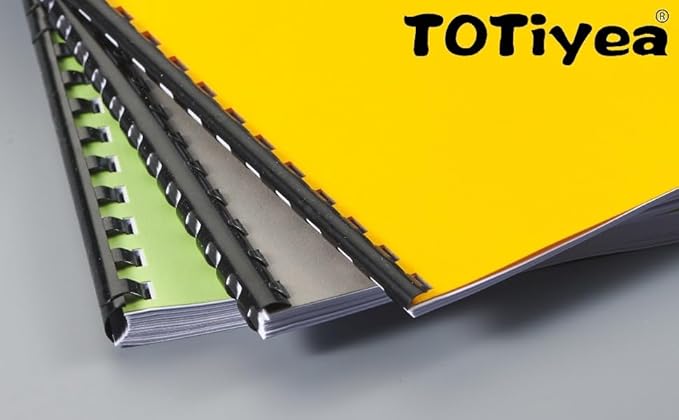 TOTiyea 100 Pack 19 Ring Plastic Binding Combs, 3/4 Inch Diameter, 185 Sheet Capacity, Letter Size, Black Comb Binding Spines