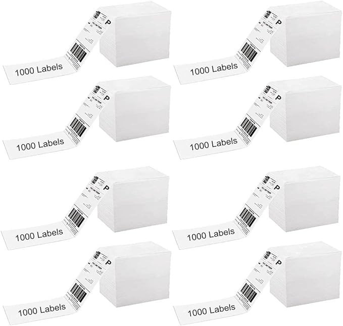 4x6 Thermal Labels, 8000 Shipping Labels with Perforated Line, Commercial Grade Thermal Shipping Label Paper