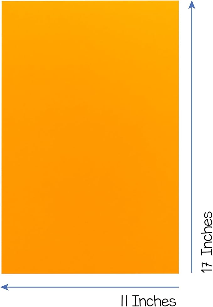 Hygloss Light Orange Bright Colored Cardstock - 11x17-Inch, 50 Sheets, 65 lb/ 176 gsm, Fade-Resistant, Acid-Free Color Card Stock Paper
