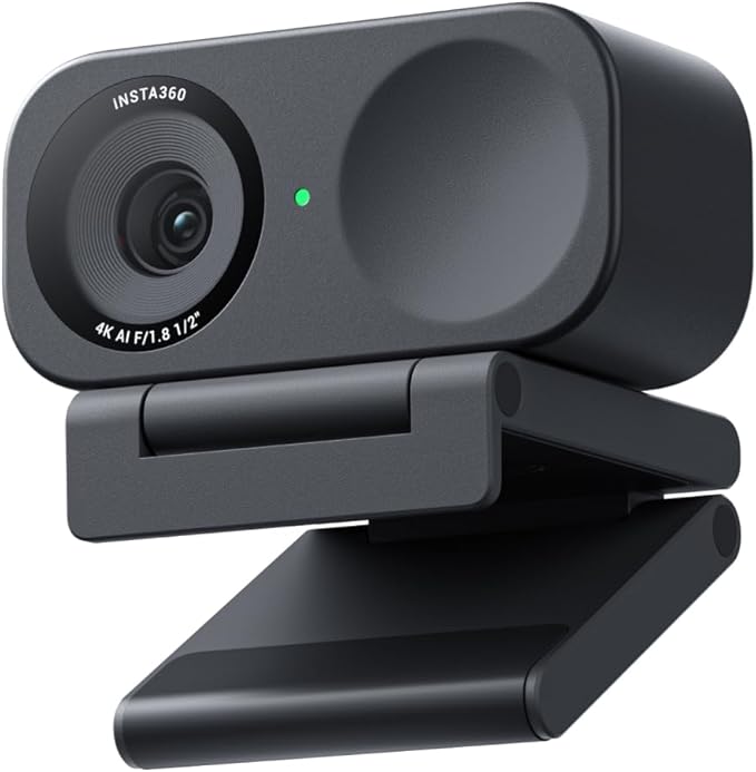 Insta360 Link 2C - 4K Webcam for PC/Mac, 1/2" Sensor, Auto Framing, HDR, AI Noise-Canceling Mic, Gesture Control for Streaming, Video Calls, Gaming, Works with Zoom, Teams, Twitch & More