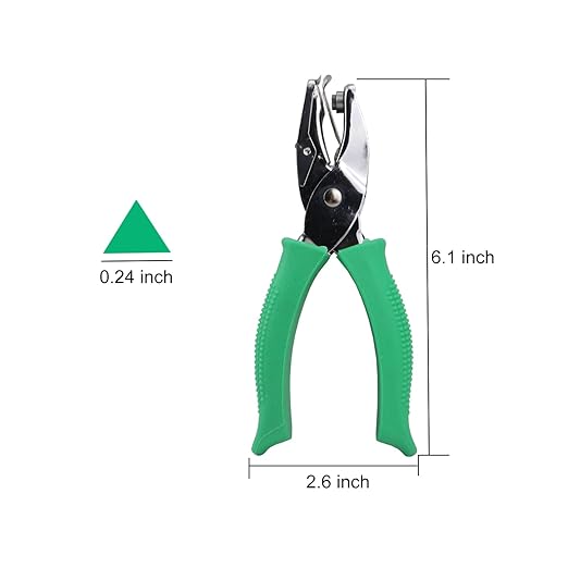 1/4 Inch Triangle Shape Hole Puncher, Handheld Single Hole Paper Punch, One Hole Paper Punch for DIY Craft Paper Scrapbook Puncher Hand Tool
