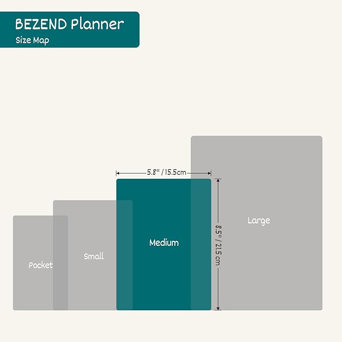 BEZEND Weekly Planner 2025-2026 with 2 Columns, 5.8" x 8.5" Academic Calendar 18 Months (Jul 25-Dec 26) Life Work Appointment Book with Monthly Tab, PU Leather Hardcover - Lilac