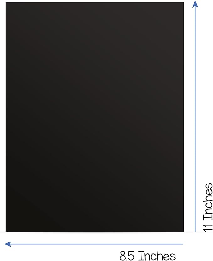 Hygloss Black Cardstock - 8.5x11-Inch, 50 Sheets, 65 lb/ 176 gsm, Fade-Resistant, Acid-Free Color Card Stock Paper