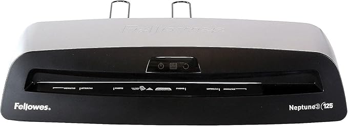 Fellowes Neptune 3 125 Laminator with 10 Pouches, 12.5 Inch (5721401), Silver, Black