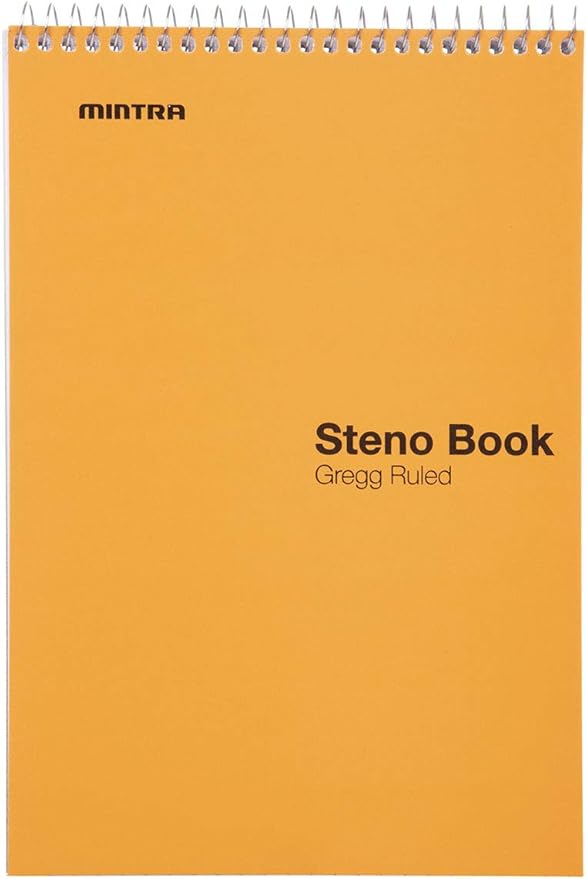 Mintra Office Steno Book - (Pastel Colors, 4 Pads/Pack, Gregg Ruled) - 6inx9in, 70 Sheets, Notebook for writing notes in school, university, college, work, office