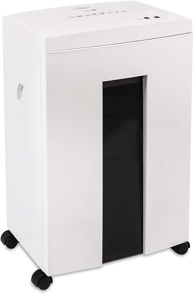 WOLVERINE 10-Sheet Super Micro Cut High Security Level P-5 Heavy Duty Paper/CD/Card Ultra Quiet Shredder for Home Office by 60 Mins Running Time and 6 Gallons Pullout Waste Bin SD9112(White ETL)